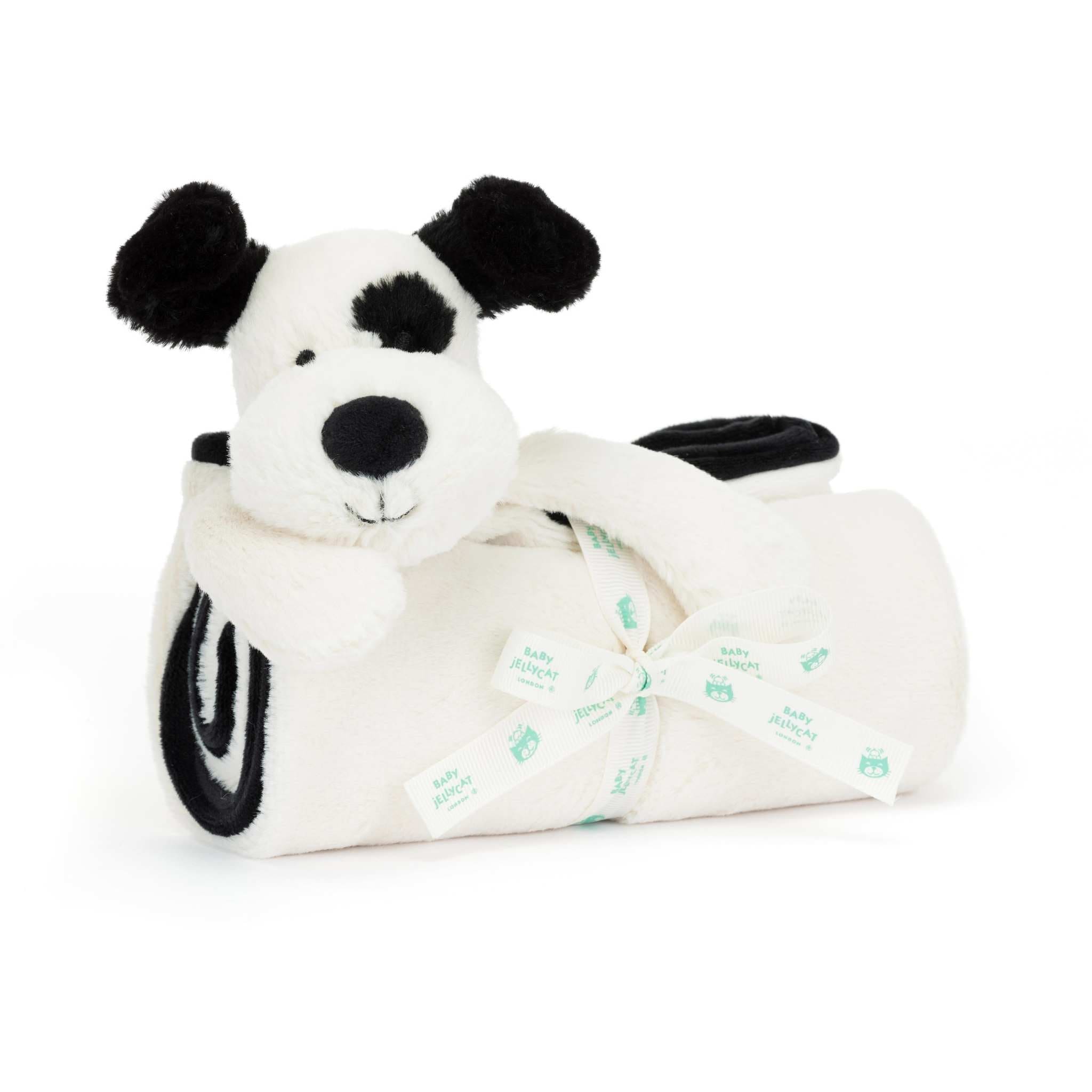 Jellycat Bashful Black & Cream Puppy Blankie 70cm