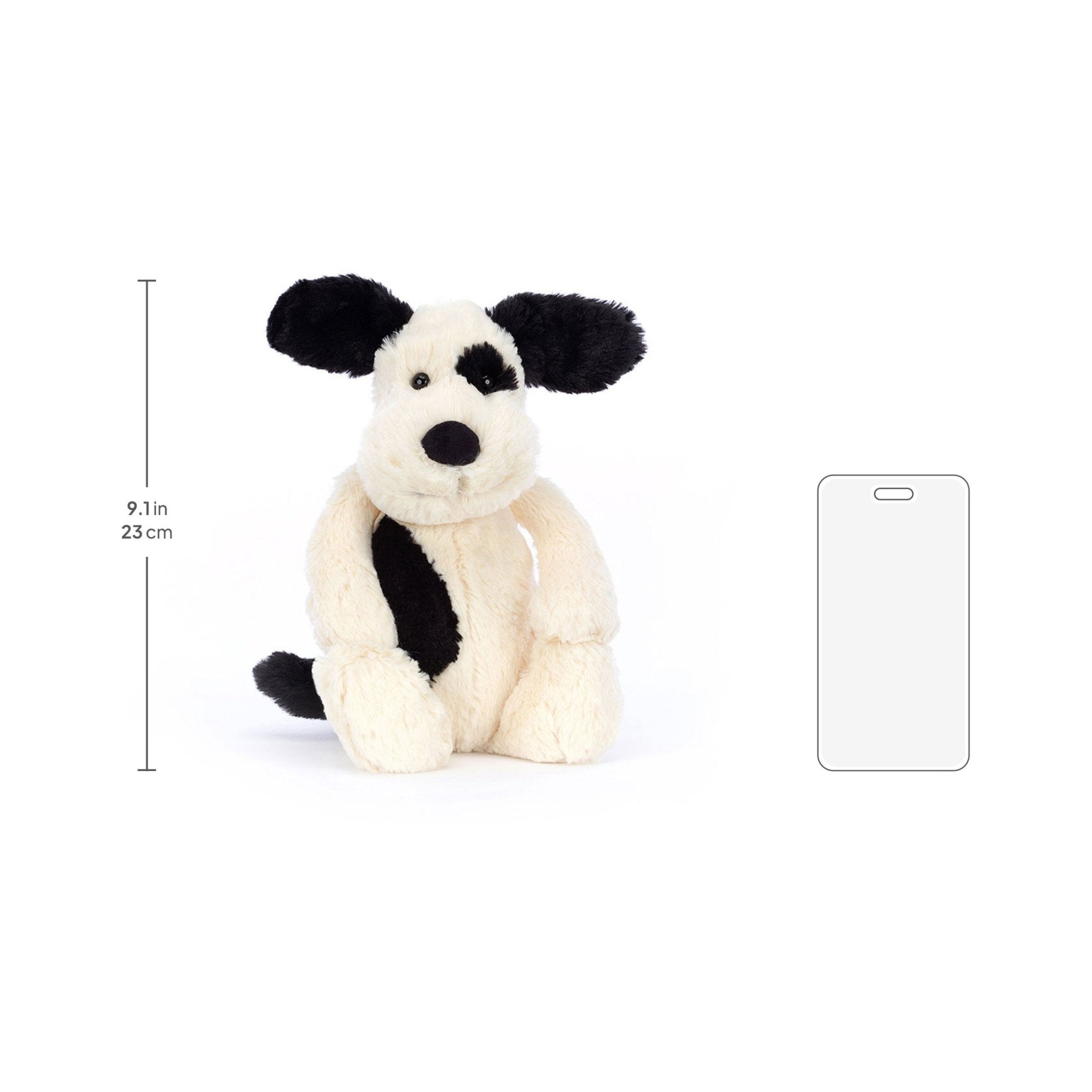 Jellycat Bashful Black & Cream Puppy Medium 31cm