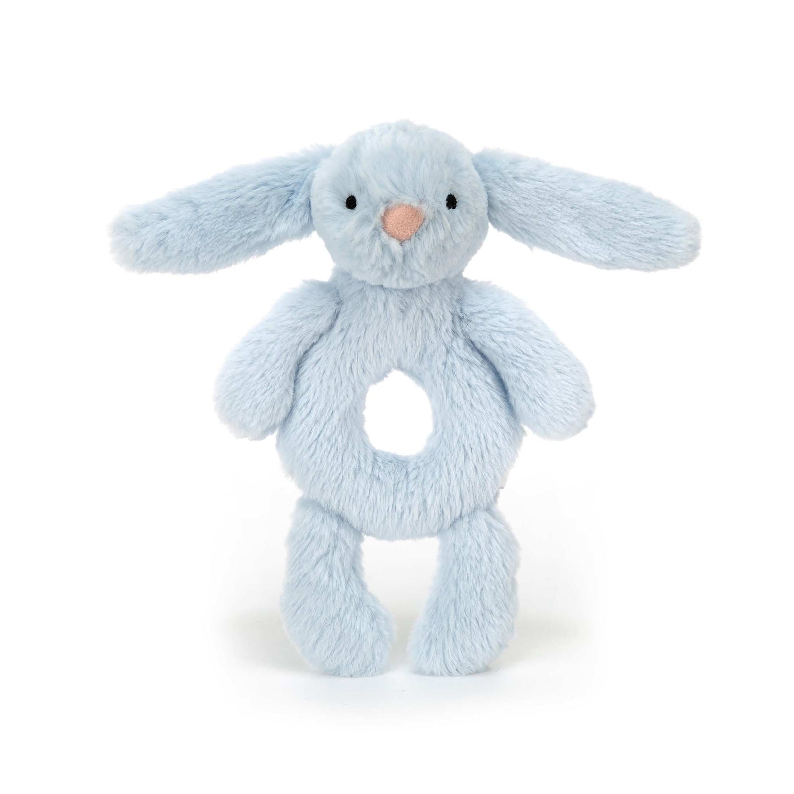 Jellycat Bashful Baby Blue Bunny Ring Rattle 18cm