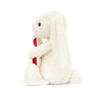 Jellycat Bashful Bunny with Candy Cane soft toy 18cm