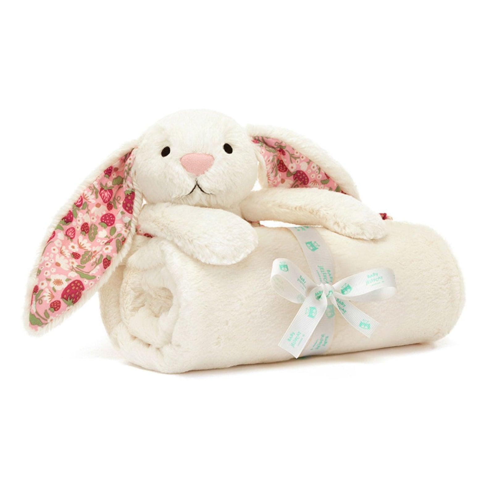 Jellycat Blossom Cream Bunny 'Berry' Blankie 56cm