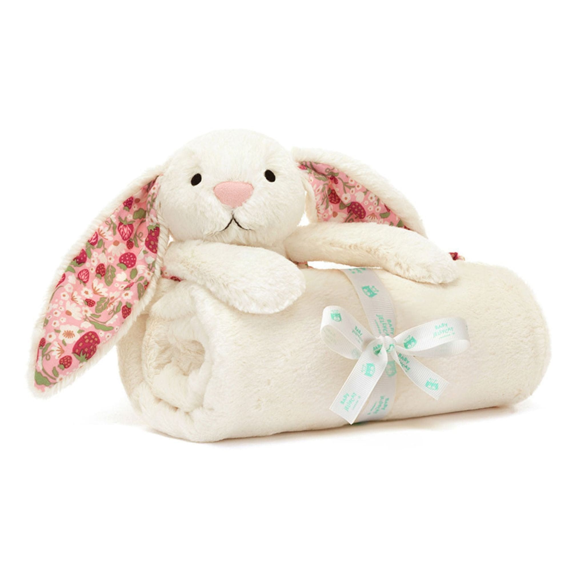 Jellycat Blossom Cream Bunny 'Berry' Blankie 56cm
