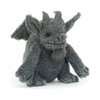 Jellycat Growlston Gargoyle showing soft grey fuzzy texture.