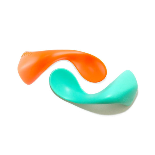 Kizingo Kids Toddler Left-Handed Curved Spoon Twin-Pack