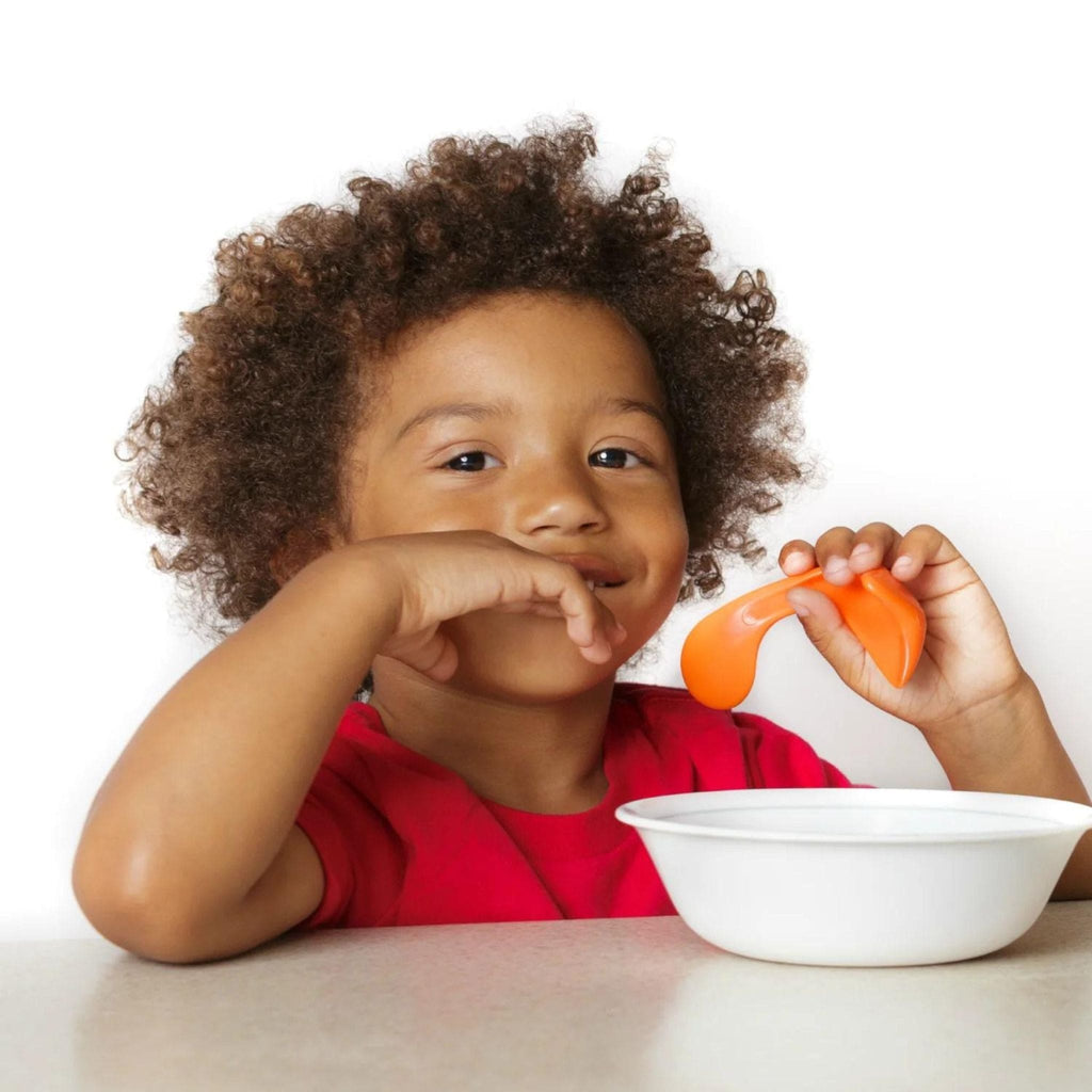 Kizingo Kids Toddler Left-Handed Curved Spoon Twin-Pack
