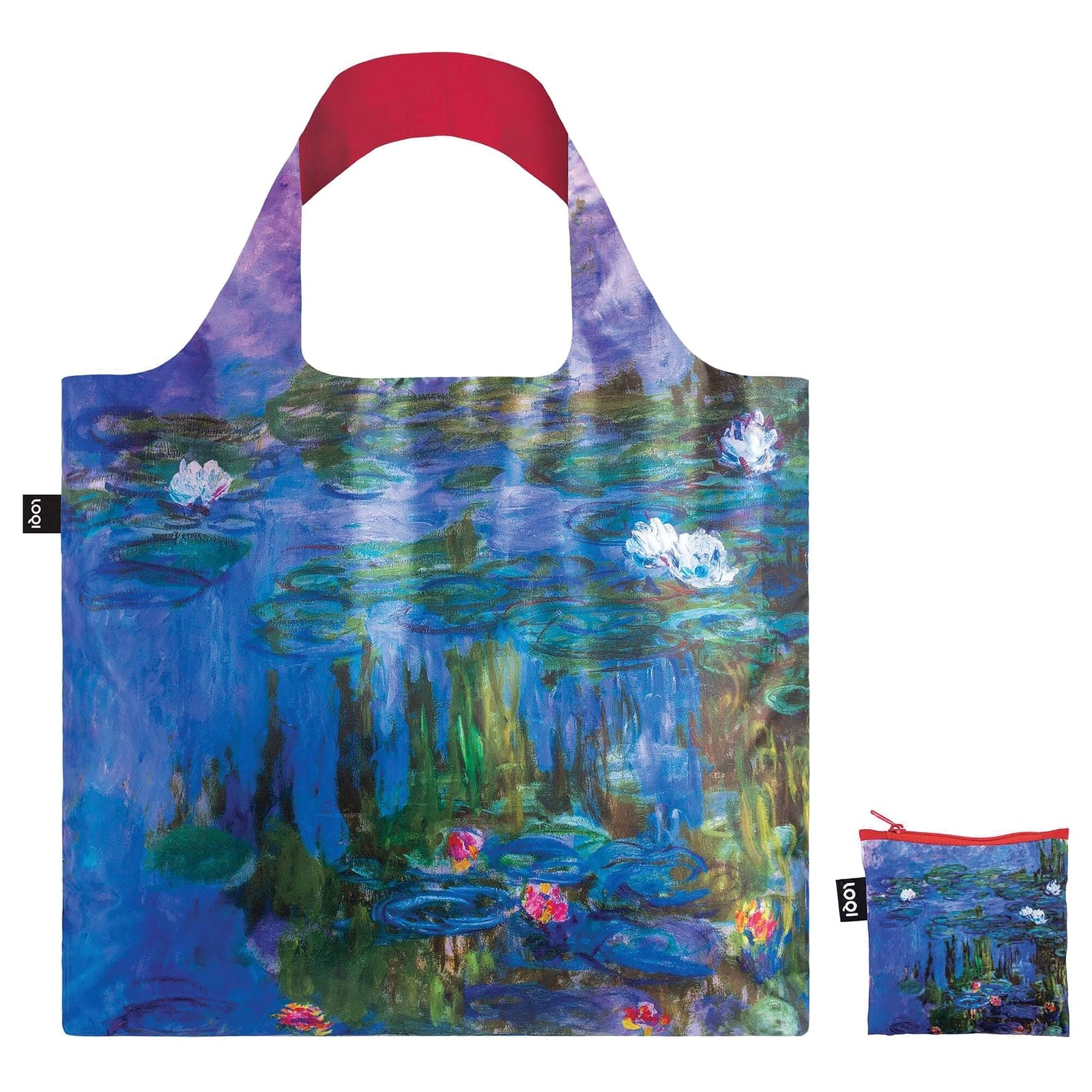 LOQI Claude Monet Water Lilies Recycled Bag | Impressionist Art Tote