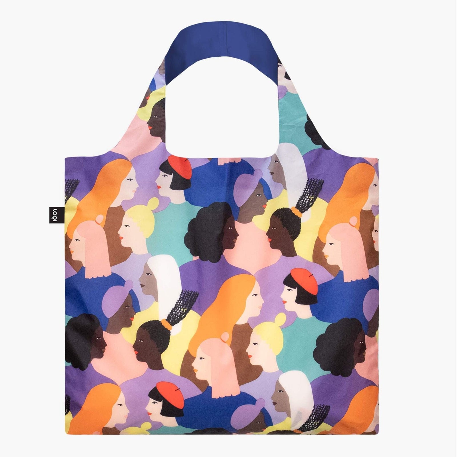 LOQI Glitter Power Sisters Recycled Bag | Bold Abstract Art Shopper