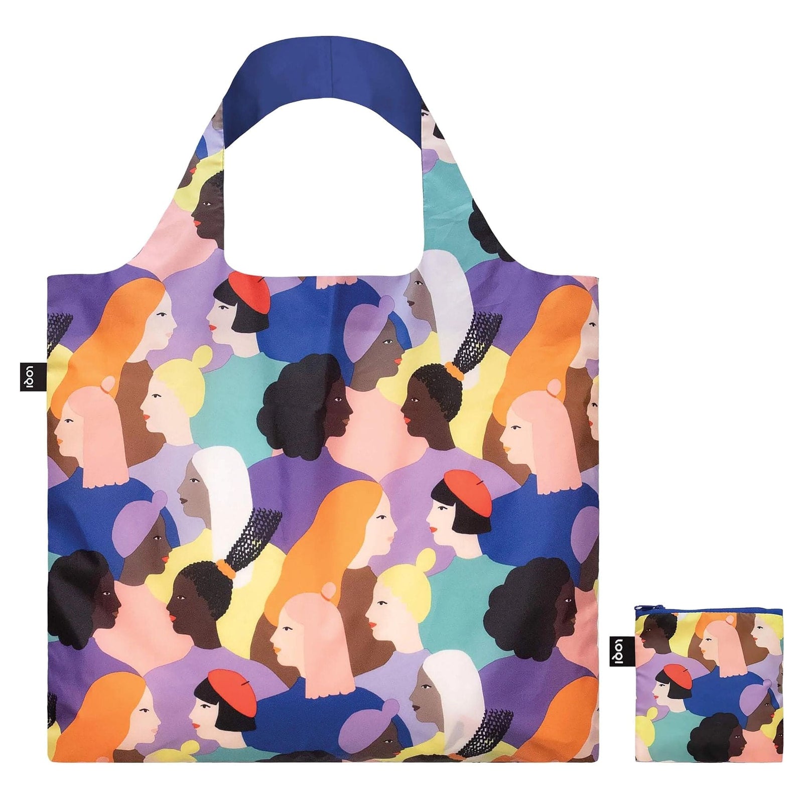 LOQI Glitter Power Sisters Recycled Bag | Bold Abstract Art Shopper