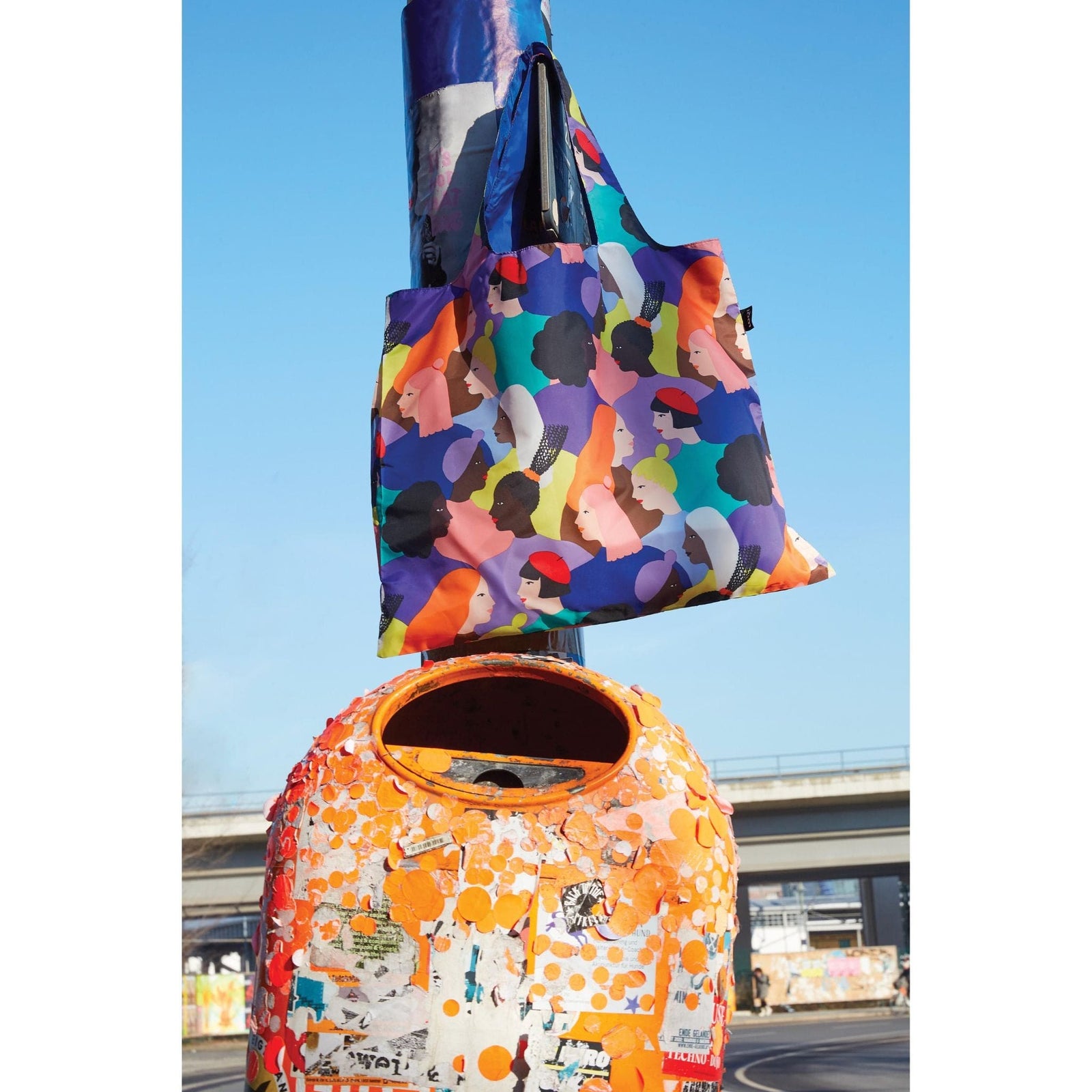 LOQI Glitter Power Sisters Recycled Bag | Bold Abstract Art Shopper