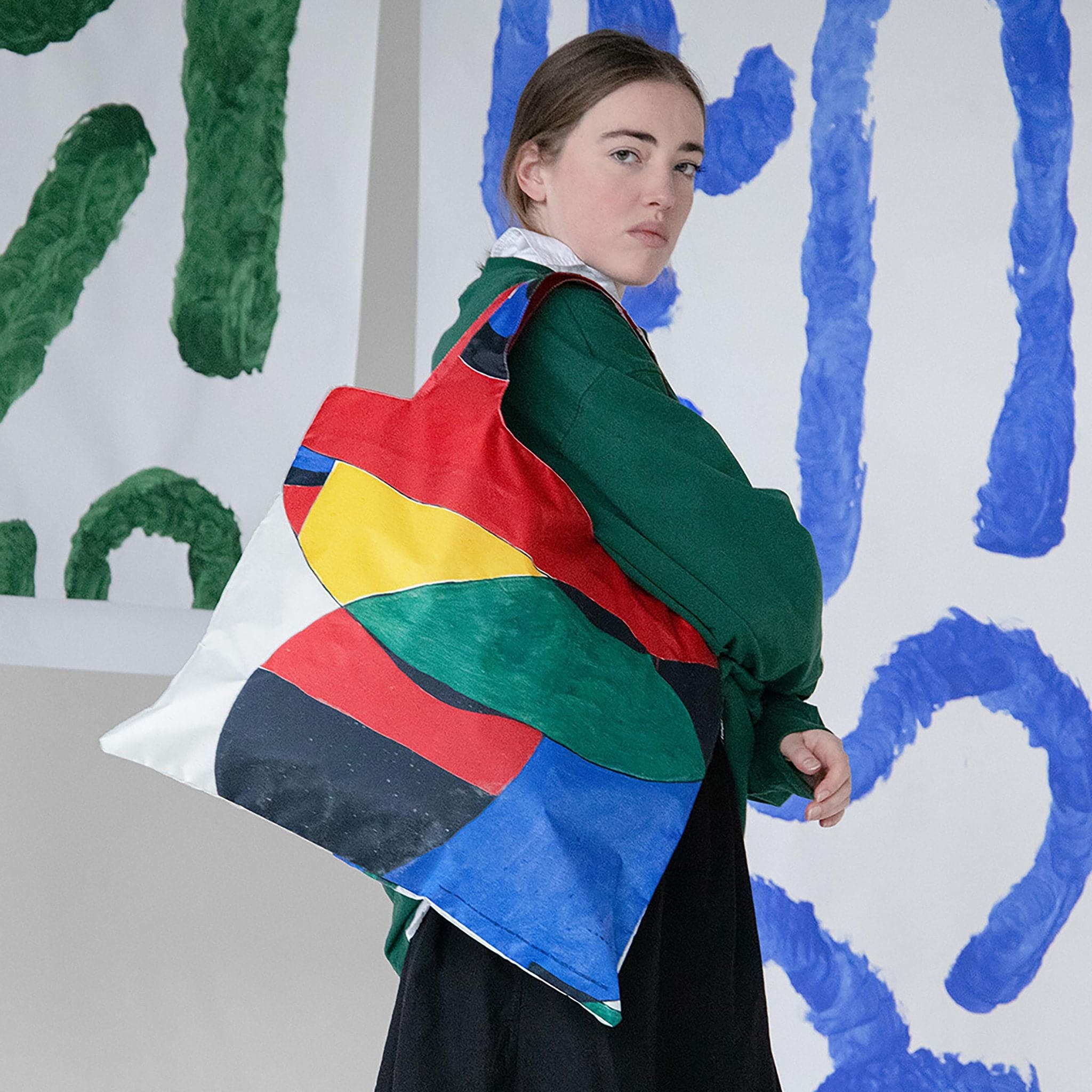 LOQI JOAN MIRO Woman, Bird and Star Recycled Tote Bag