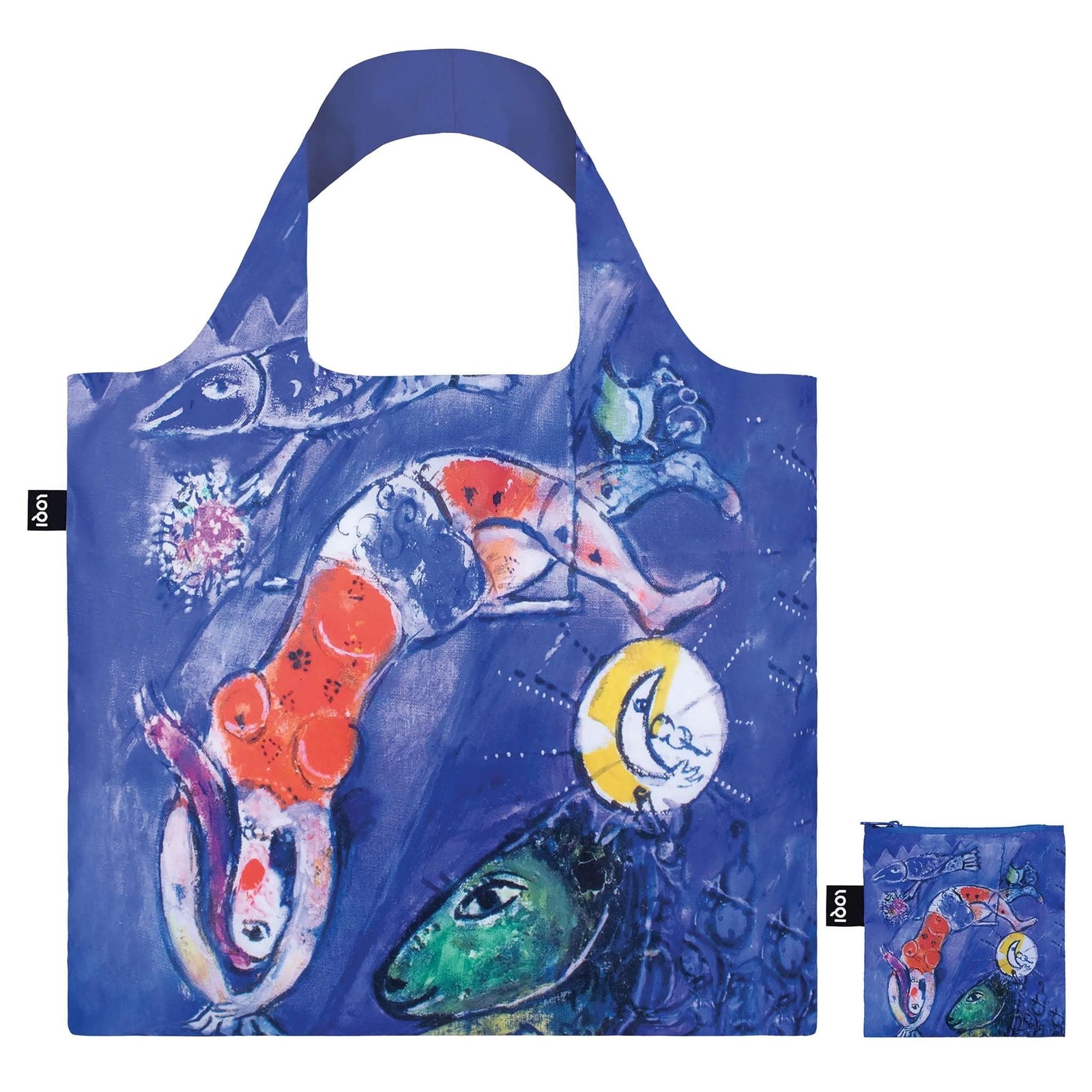 LOQI Marc Chagall The Blue Circus Recycled Bag | Artistic Foldable Tote