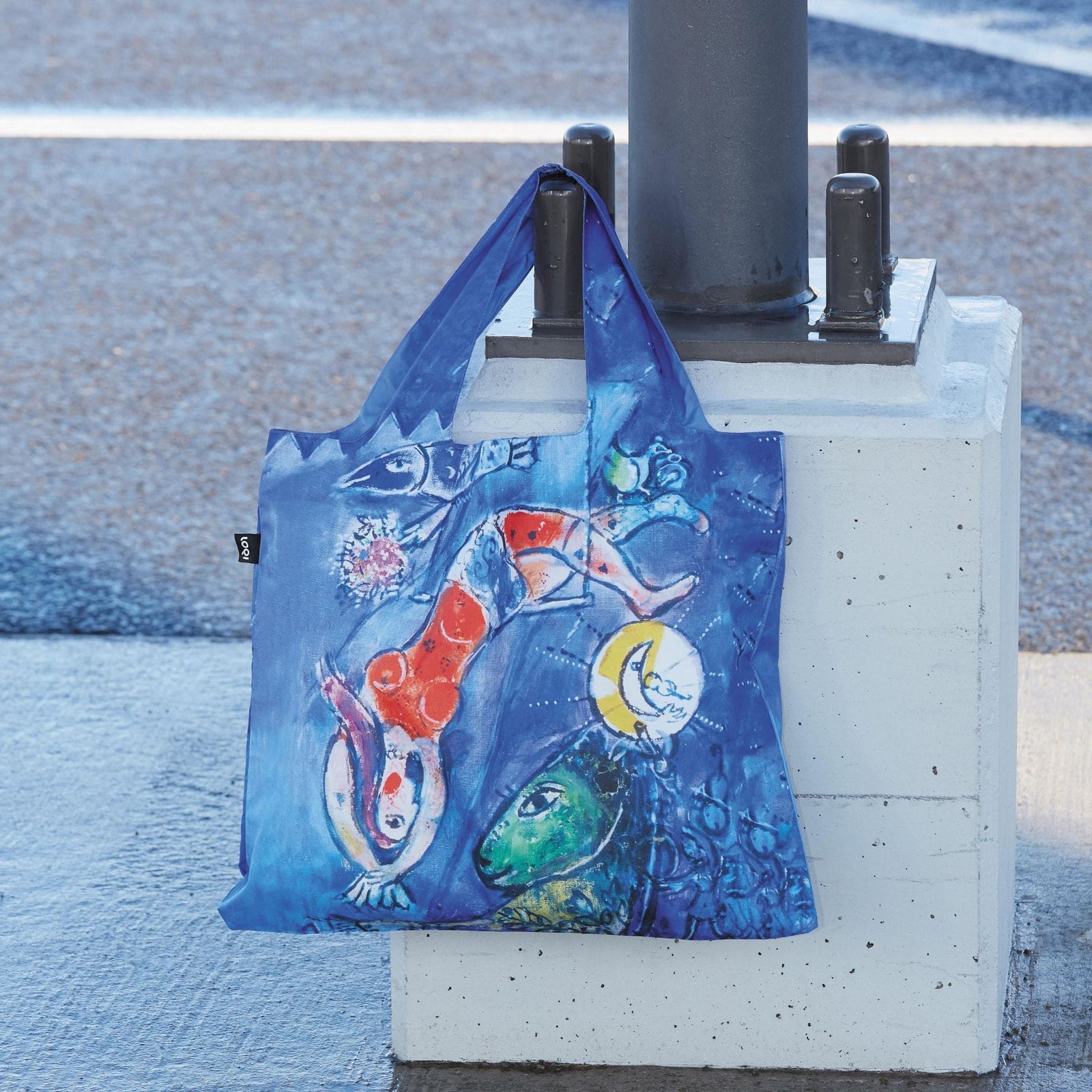 LOQI Marc Chagall The Blue Circus Recycled Bag | Artistic Foldable Tote