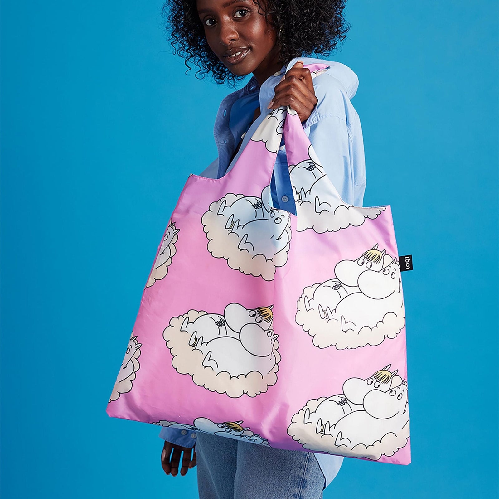 LOQI Moomin Cloud Recycled Bag | Foldable Travel Shopper
