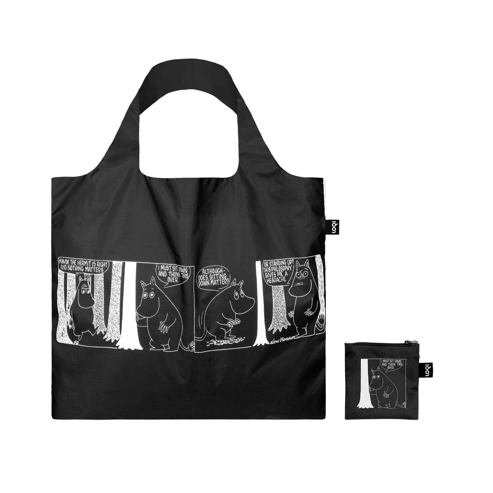 LOQI Moomin Comic Adventures Recycled Bag | Humorous Art Shopper