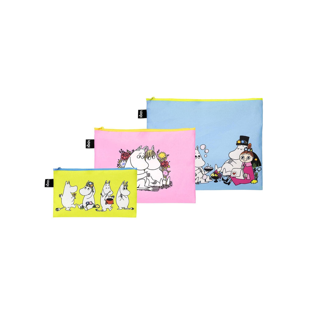 LOQI MOOMIN Together Zip Pocket, Set of 3