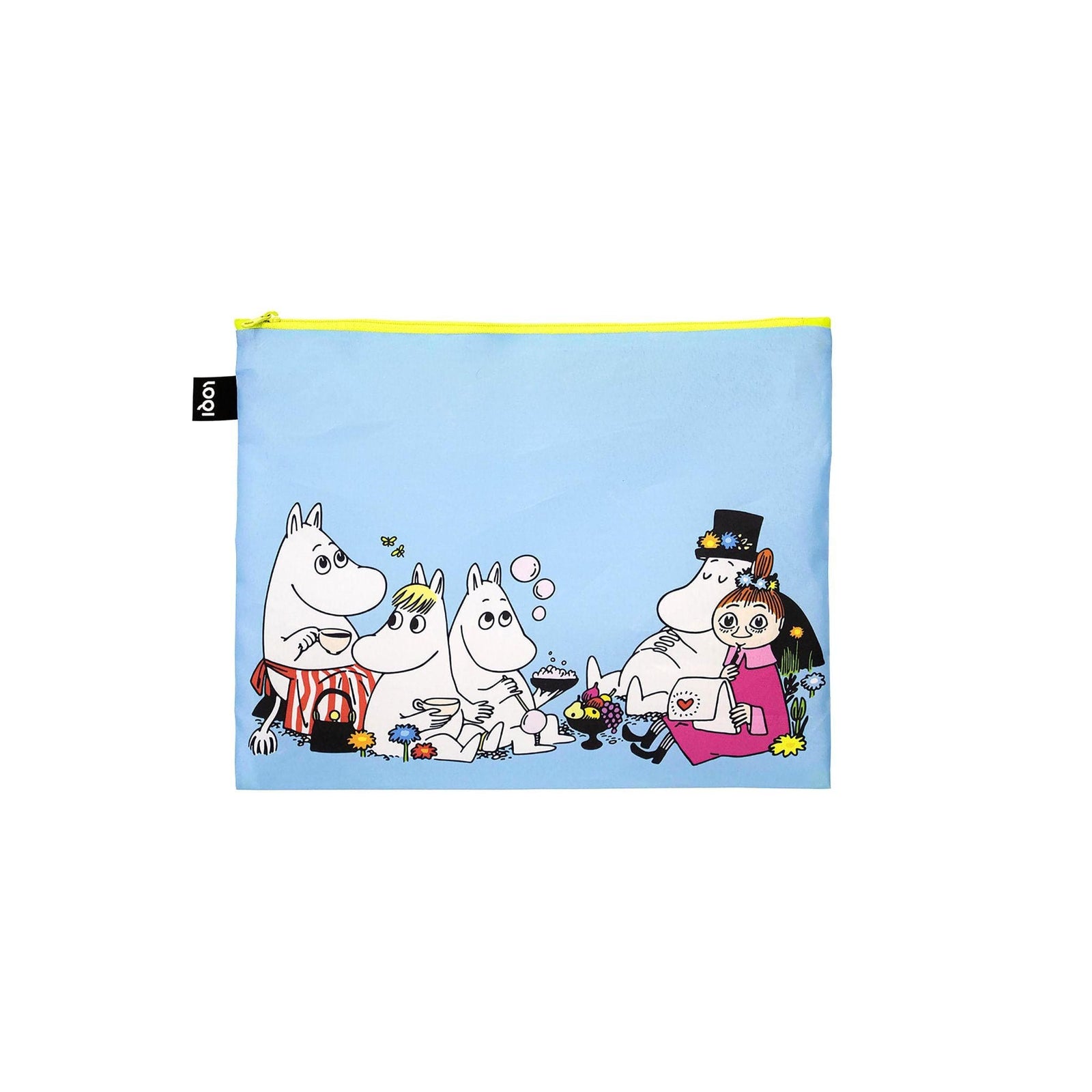 LOQI Moomin Togetherness Recycled Zip Pockets | Set of 3 Travel Organisers