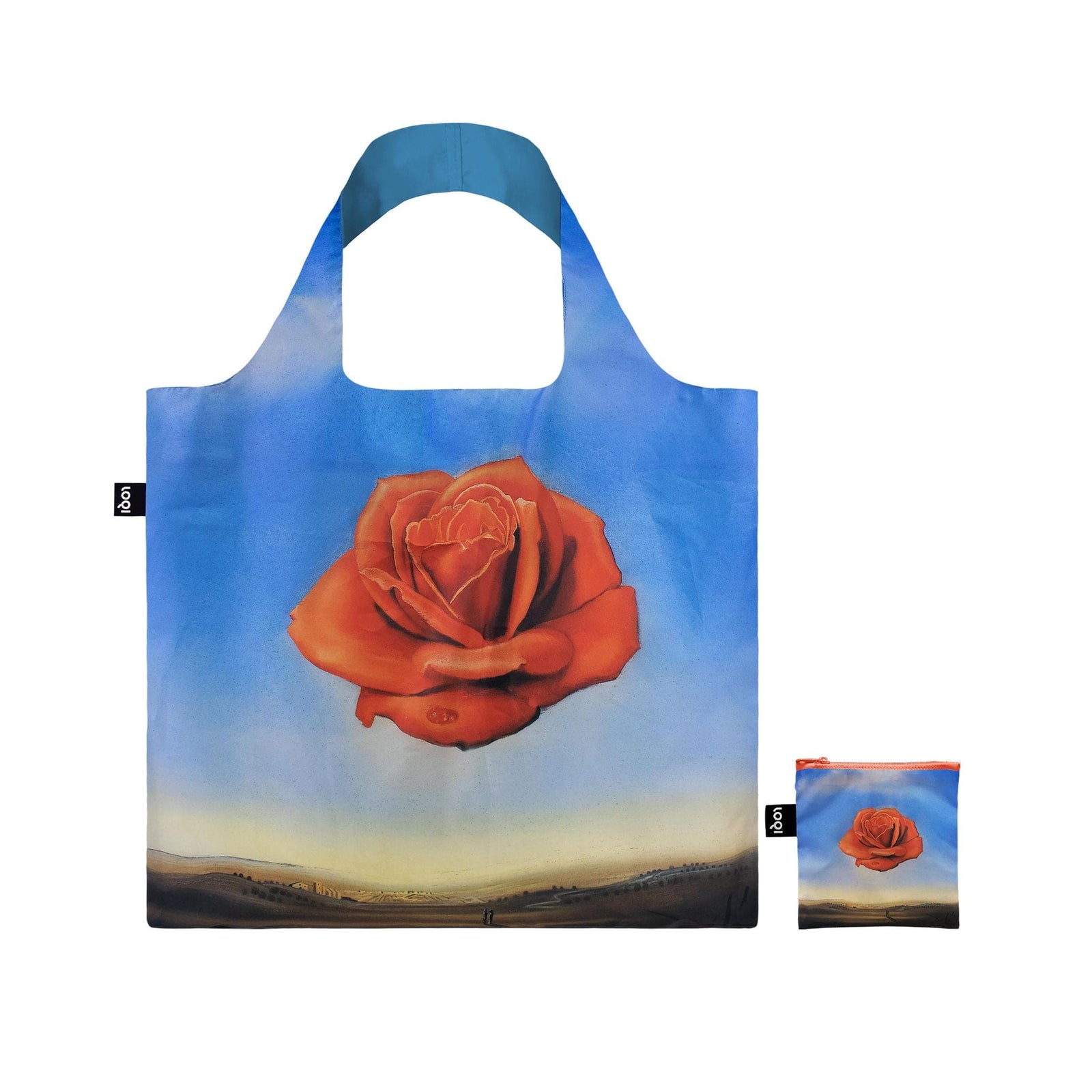 LOQI Salvador Dali Meditative Rose Recycled Bag | Water Resistant