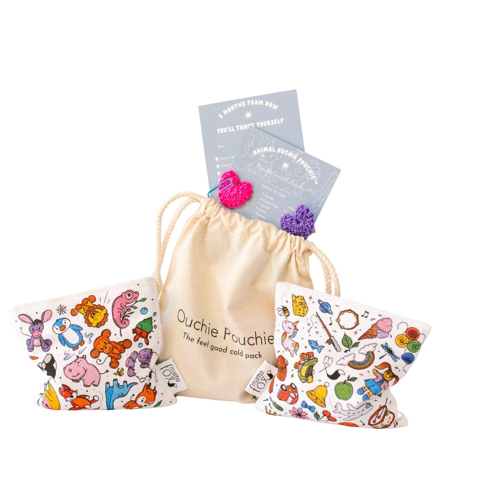 MamaFox The Ouchie Pouchie™ Fabric Cold Pack, Set of 2