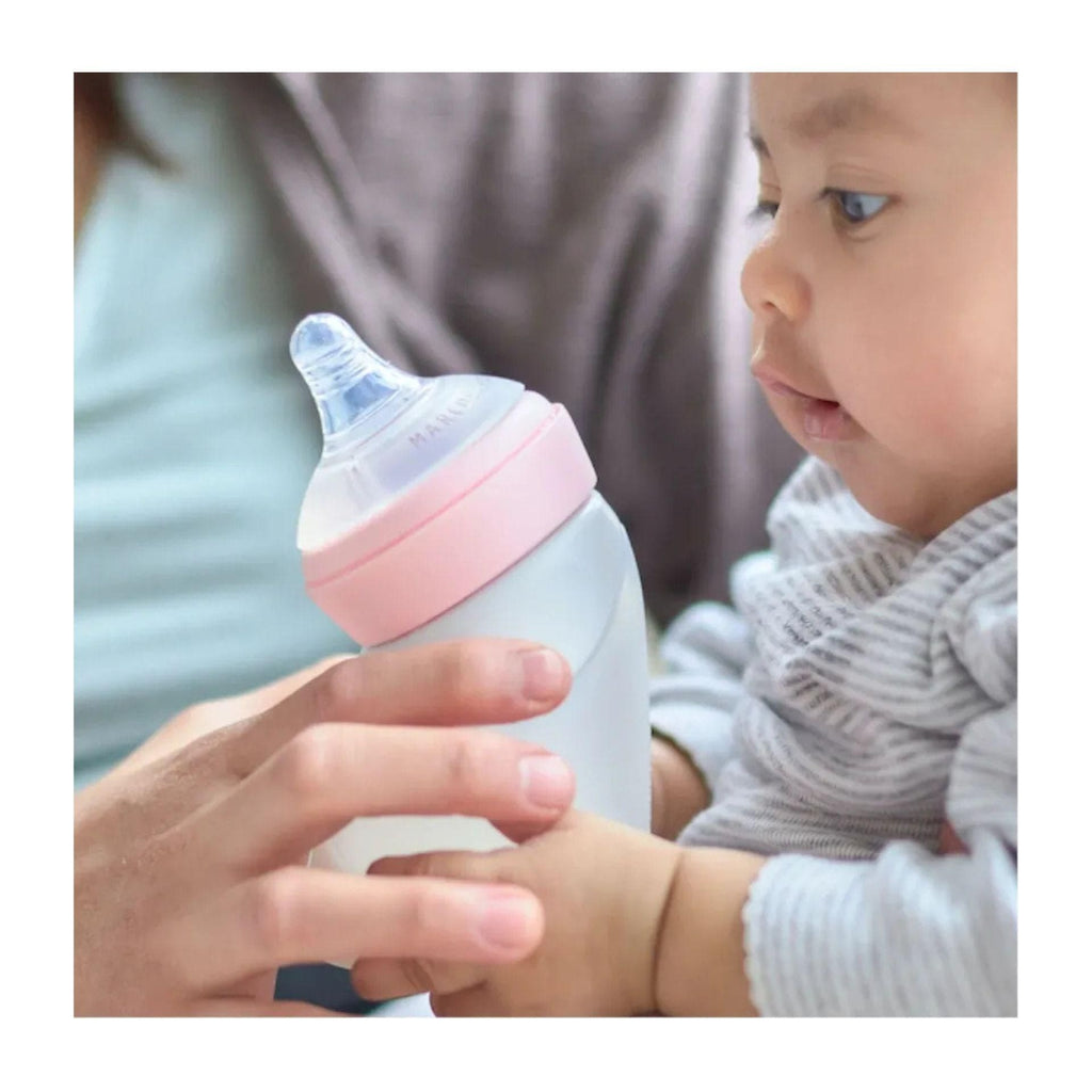 Marcus & Marcus Silicone Angled Feeding Bottle 240ml - Mint