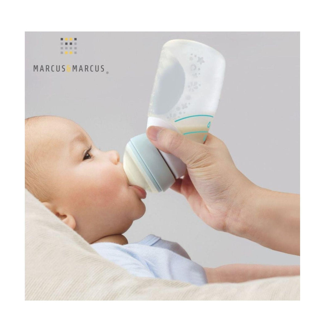 Marcus & Marcus Silicone Angled Feeding Bottle 240ml - Mint