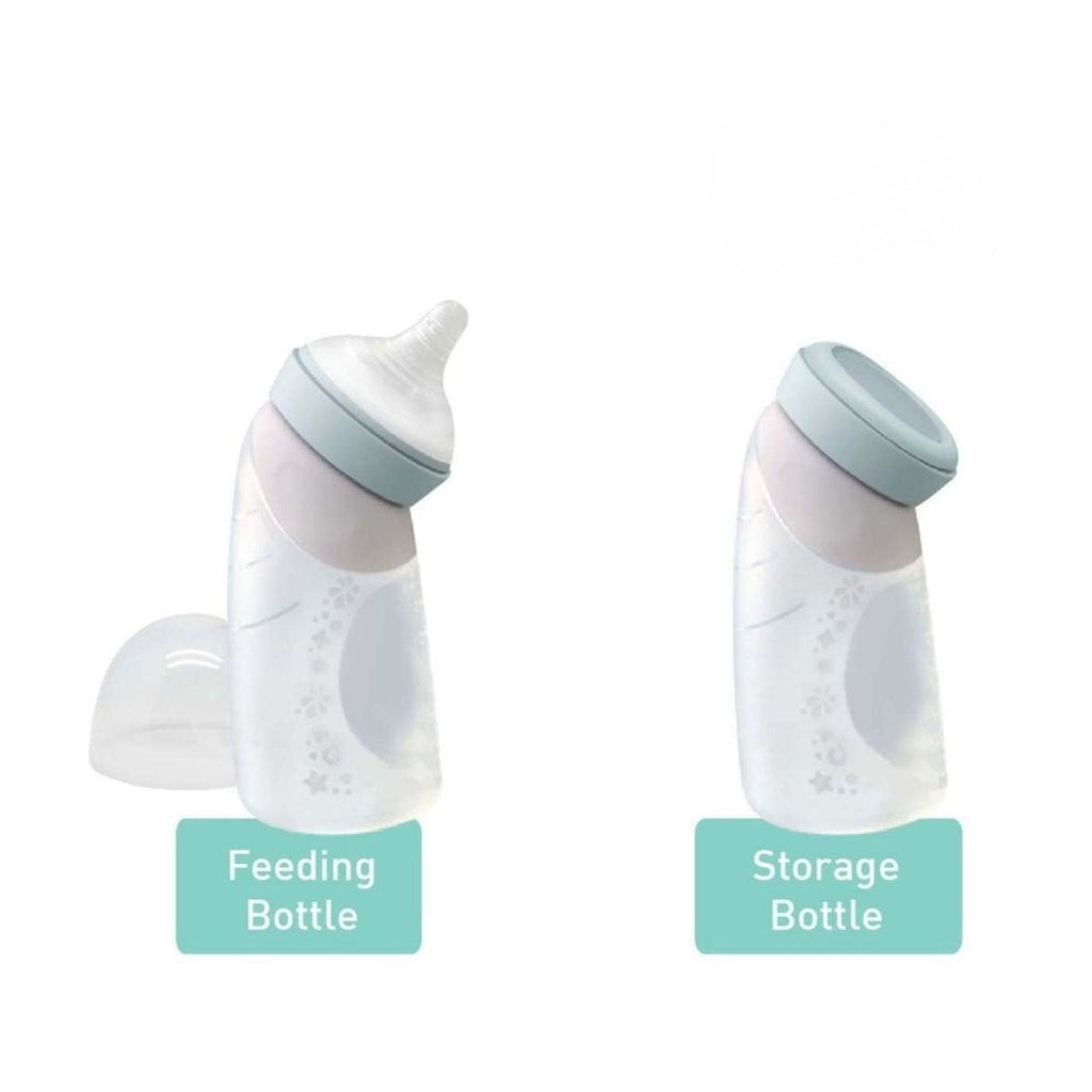 Marcus & Marcus Silicone Angled Feeding Bottle 240ml - Mint