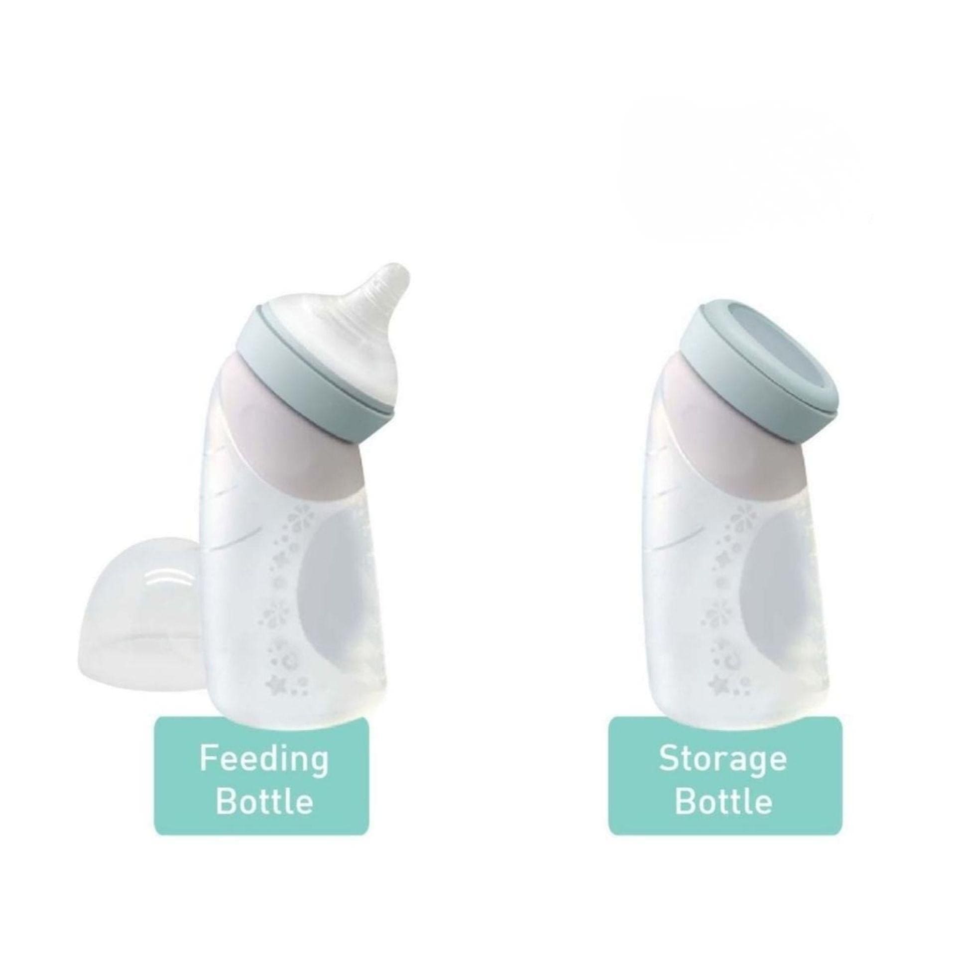 Marcus & Marcus Silicone Angled Feeding Bottle 240ml - Mint