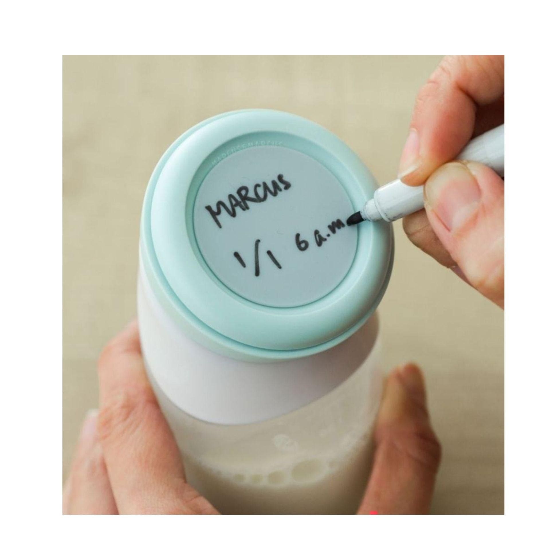 Marcus & Marcus Silicone Angled Feeding Bottle 240ml - Mint