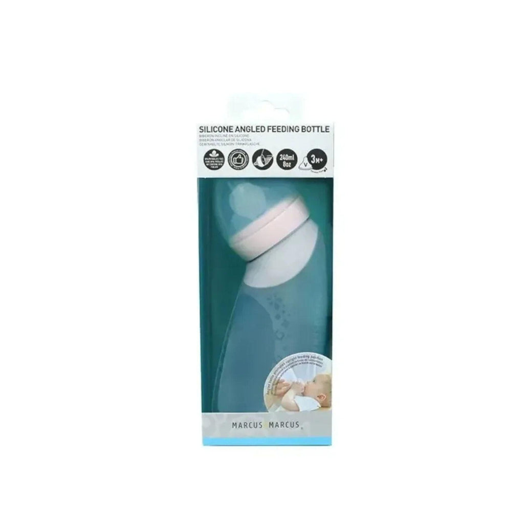 Marcus & Marcus Silicone Angled Feeding Bottle 240ml - Peach
