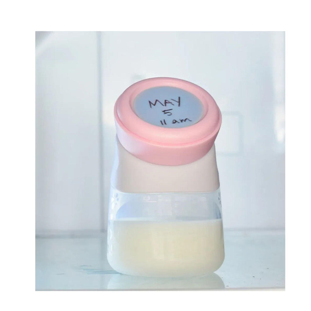 Marcus & Marcus Silicone Angled Feeding Bottle 240ml - Peach
