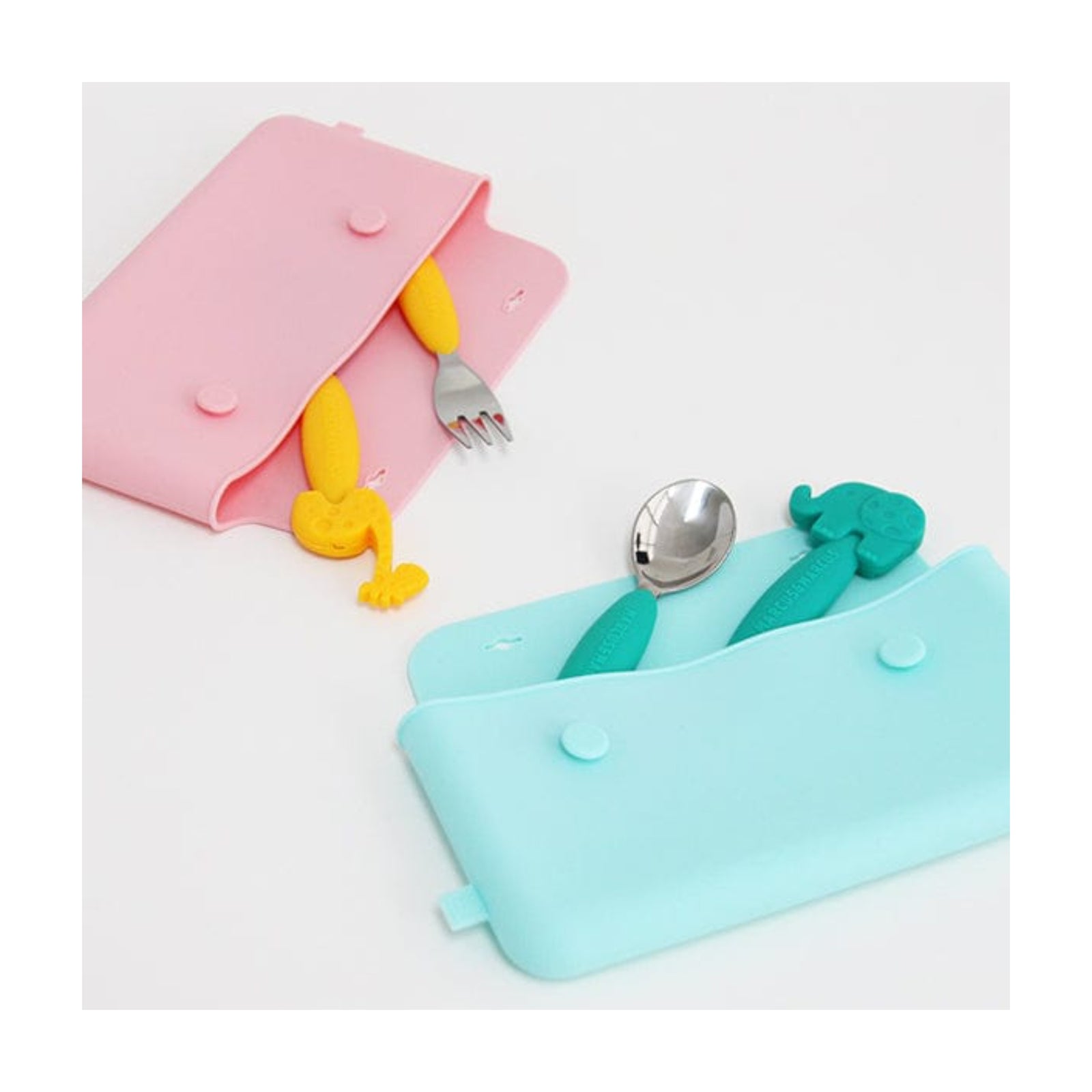 Marcus & Marcus Silicone Cutlery Pouch — Mess-Free Travel Storage