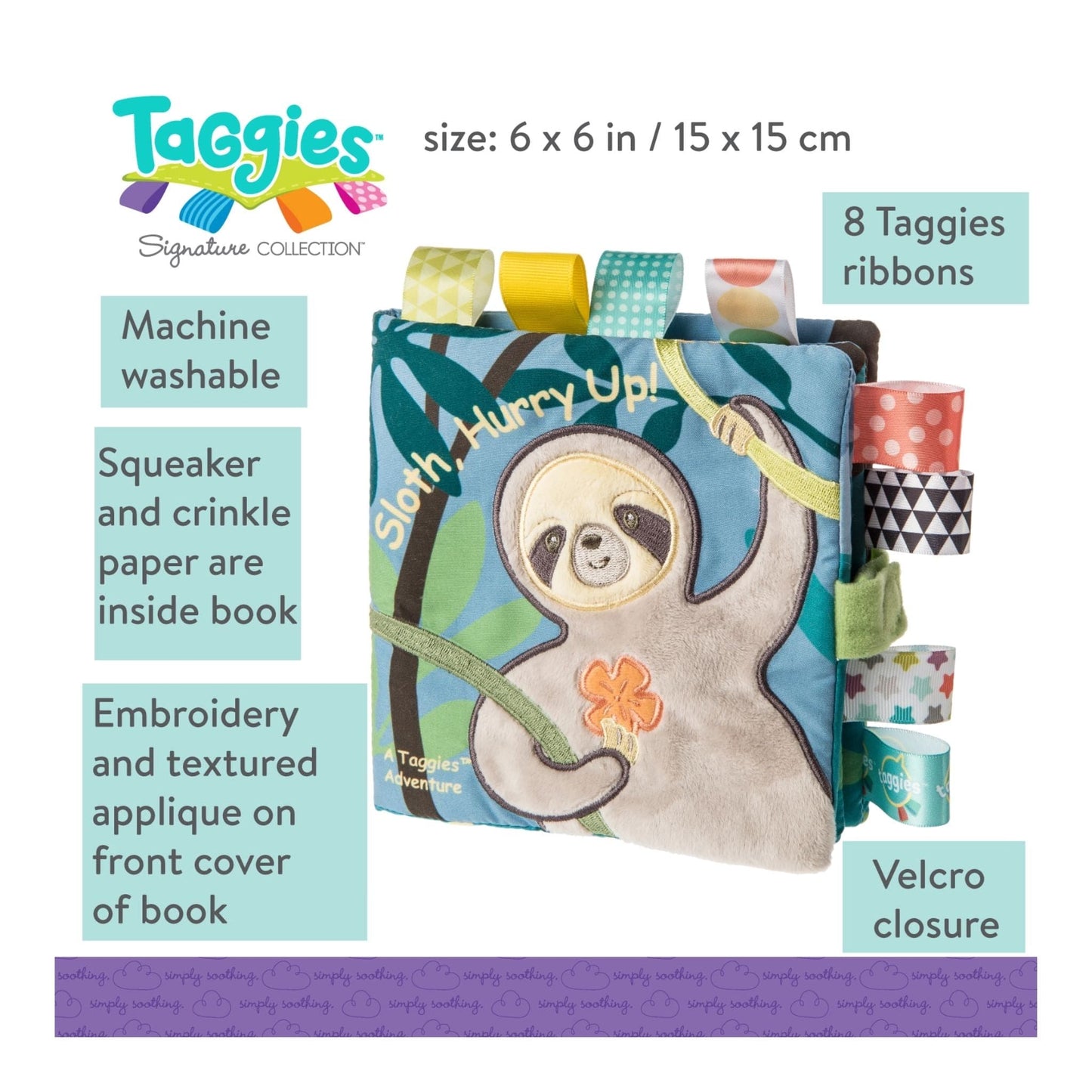 Mary Meyer Taggies Molasses Sloth Soft Book