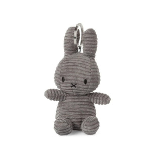 Miffy Eco Corduroy Bag Charm - Grey 10cm
