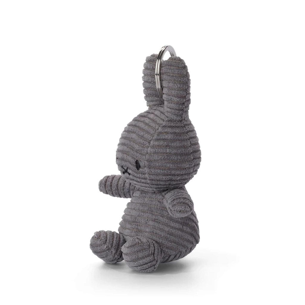 Miffy Eco Corduroy Bag Charm - Grey 10cm