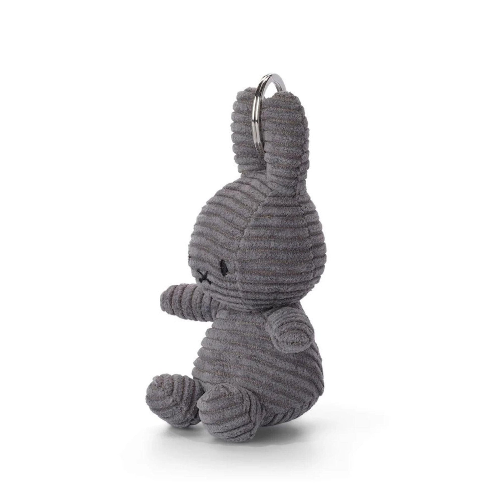 Miffy Eco Corduroy Bag Charm - Grey 10cm