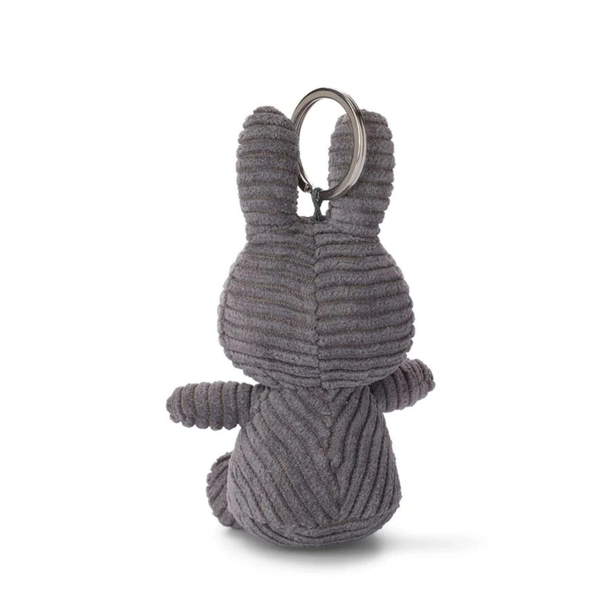 Miffy Eco Corduroy Bag Charm - Grey 10cm