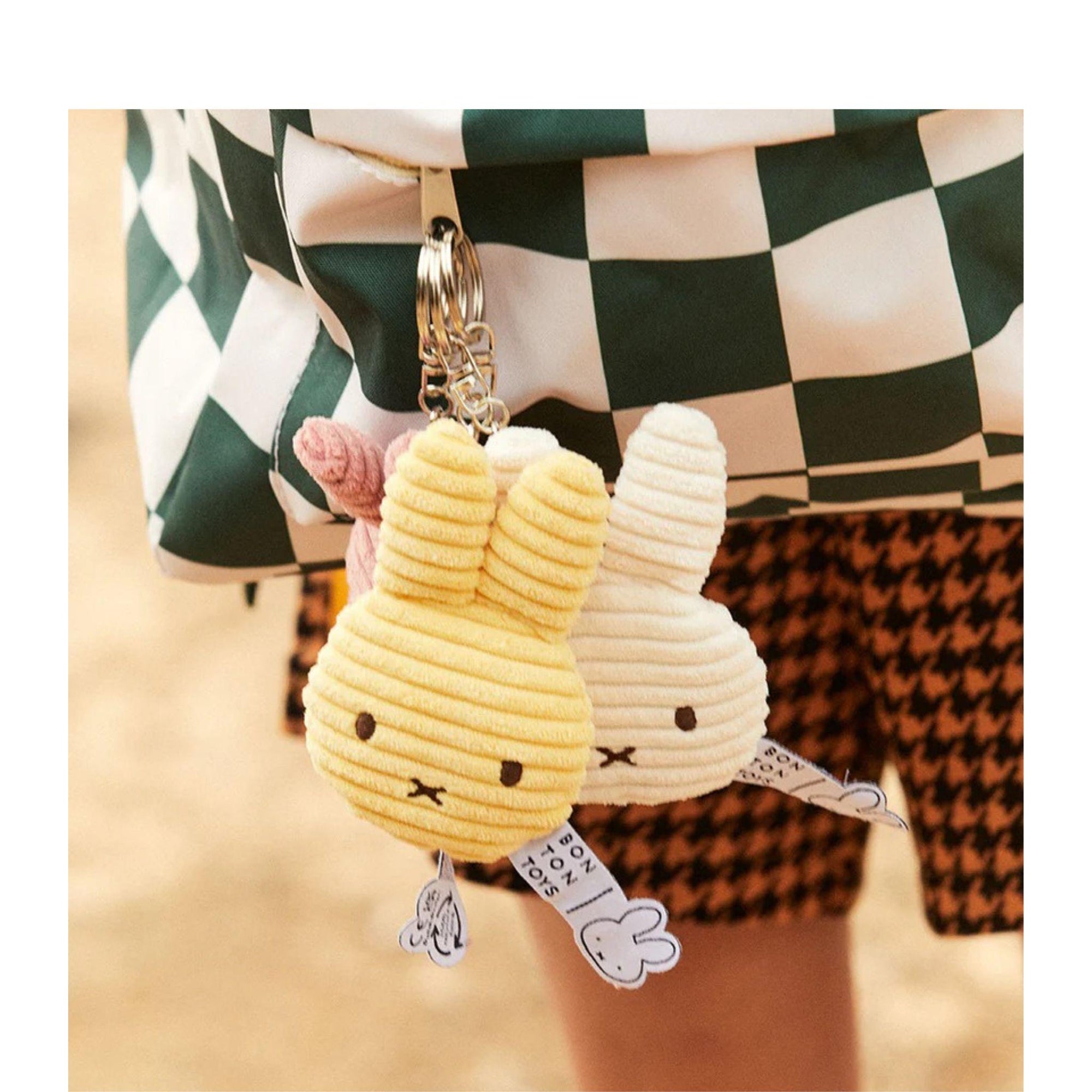 Miffy Eco Corduroy Flat Keychain - Offwhite 10cm