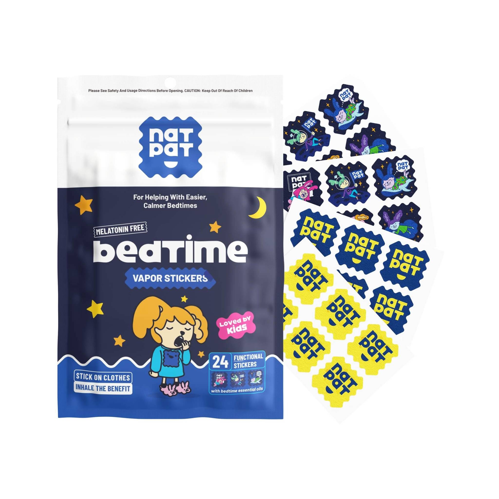 NATPAT Kids Natural Bedtime Sleep Stickers 24 Pack