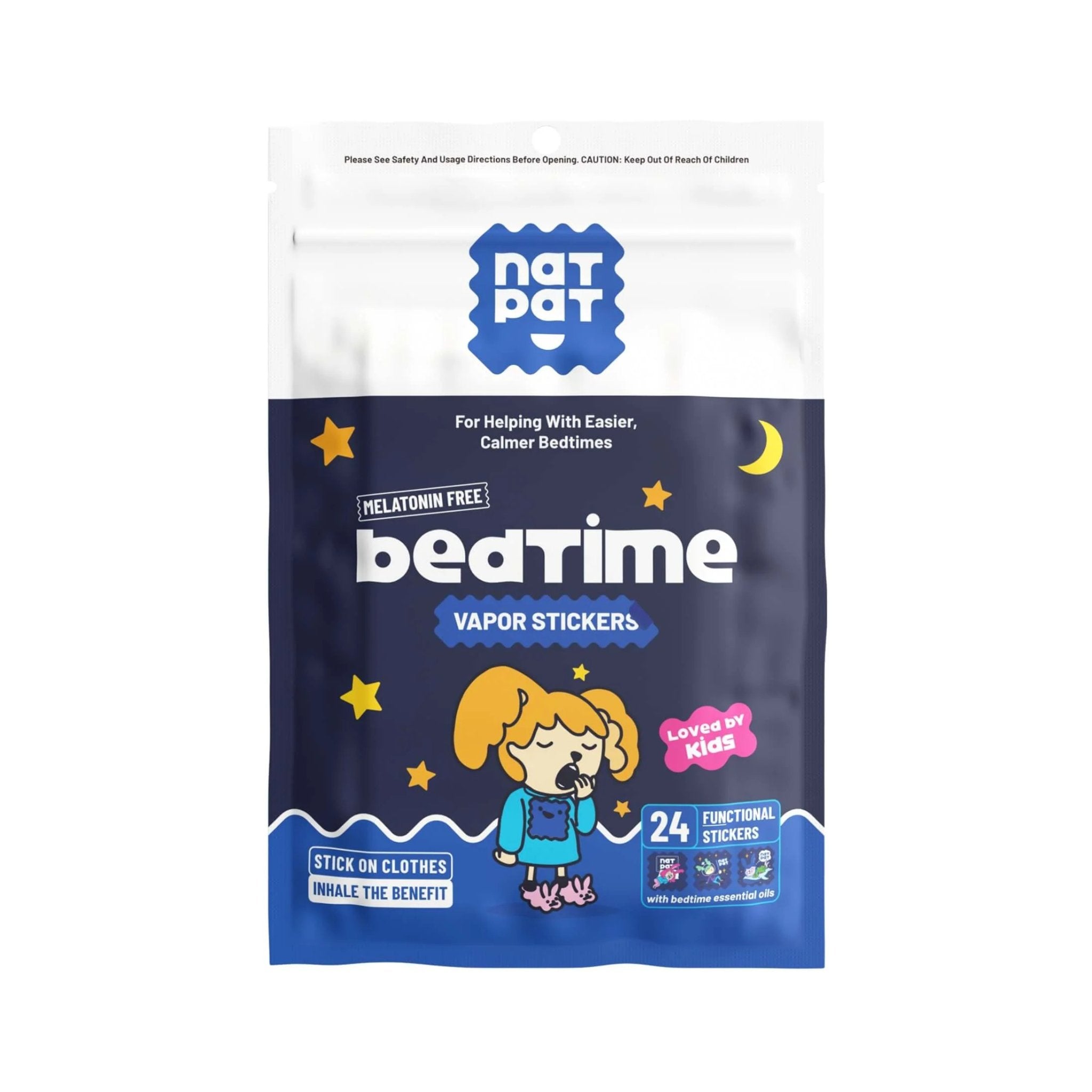 NATPAT Kids Natural Bedtime Sleep Stickers 24 Pack