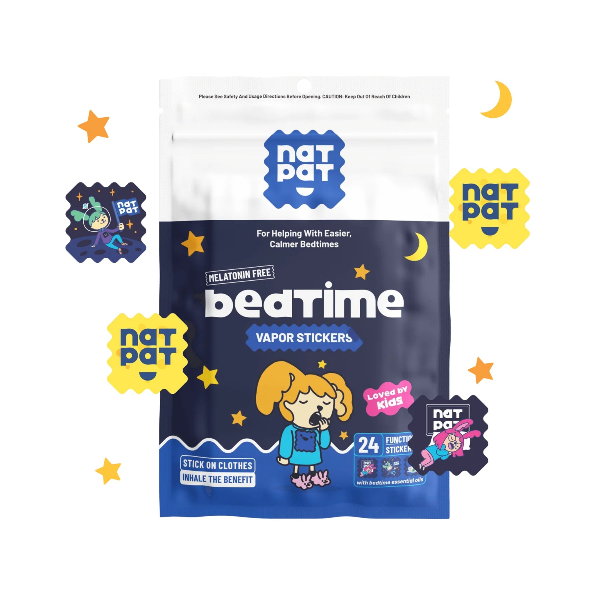 NATPAT Kids Natural Bedtime Sleep Stickers 24 Pack