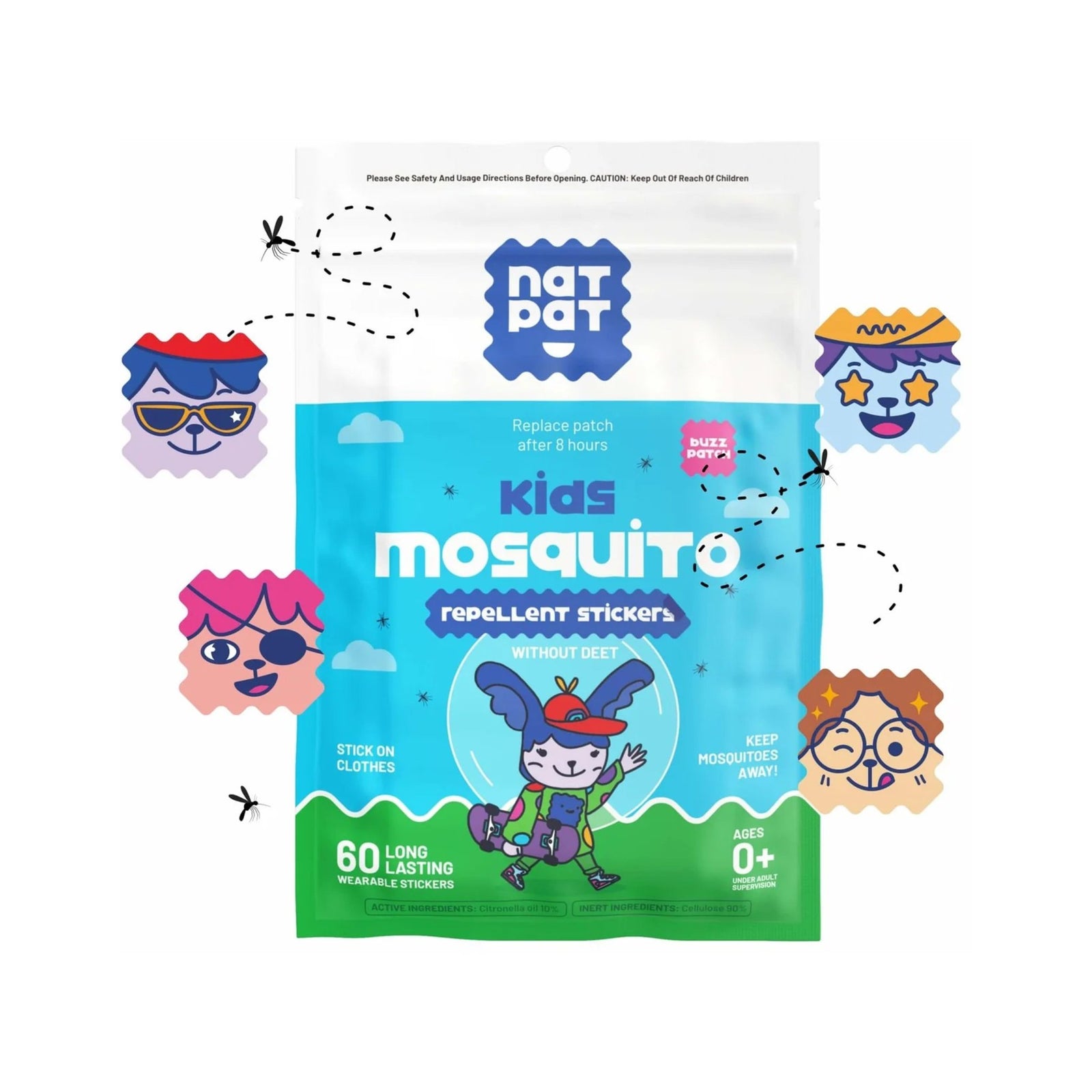 NATPAT Kids Natural Mosquito Repellent Stickers 24 Pack
