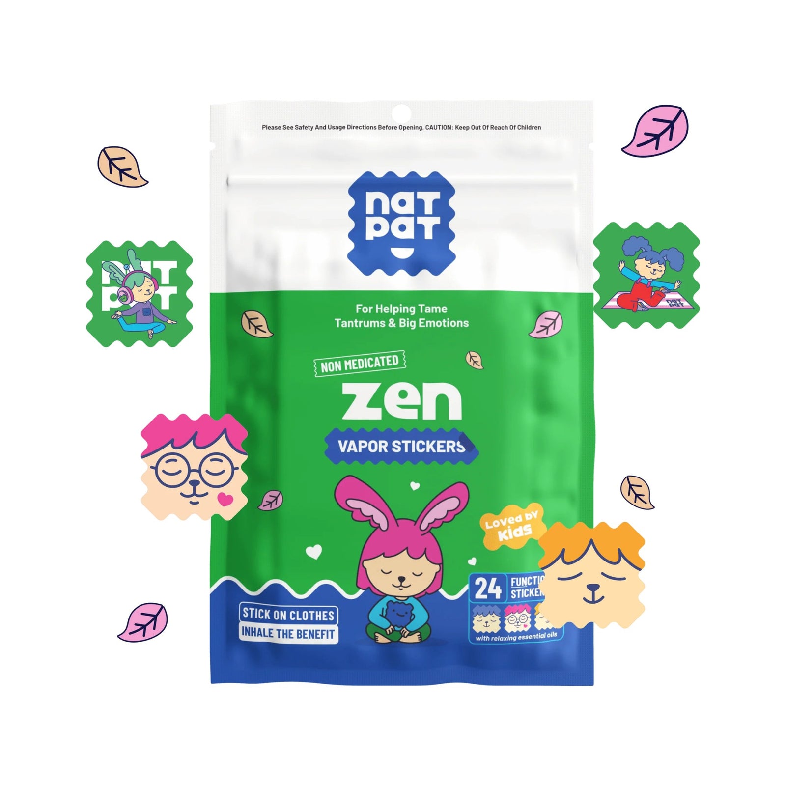 NATPAT Kids Natural ZenPatch Mood Calming Stickers 24 Pack