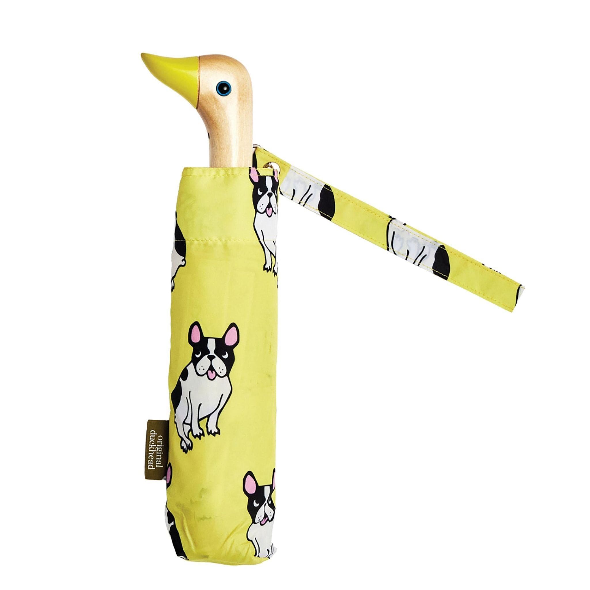 Original Duckhead French Bulldog Yellow Eco-friendly Compact Duck Umbrella
