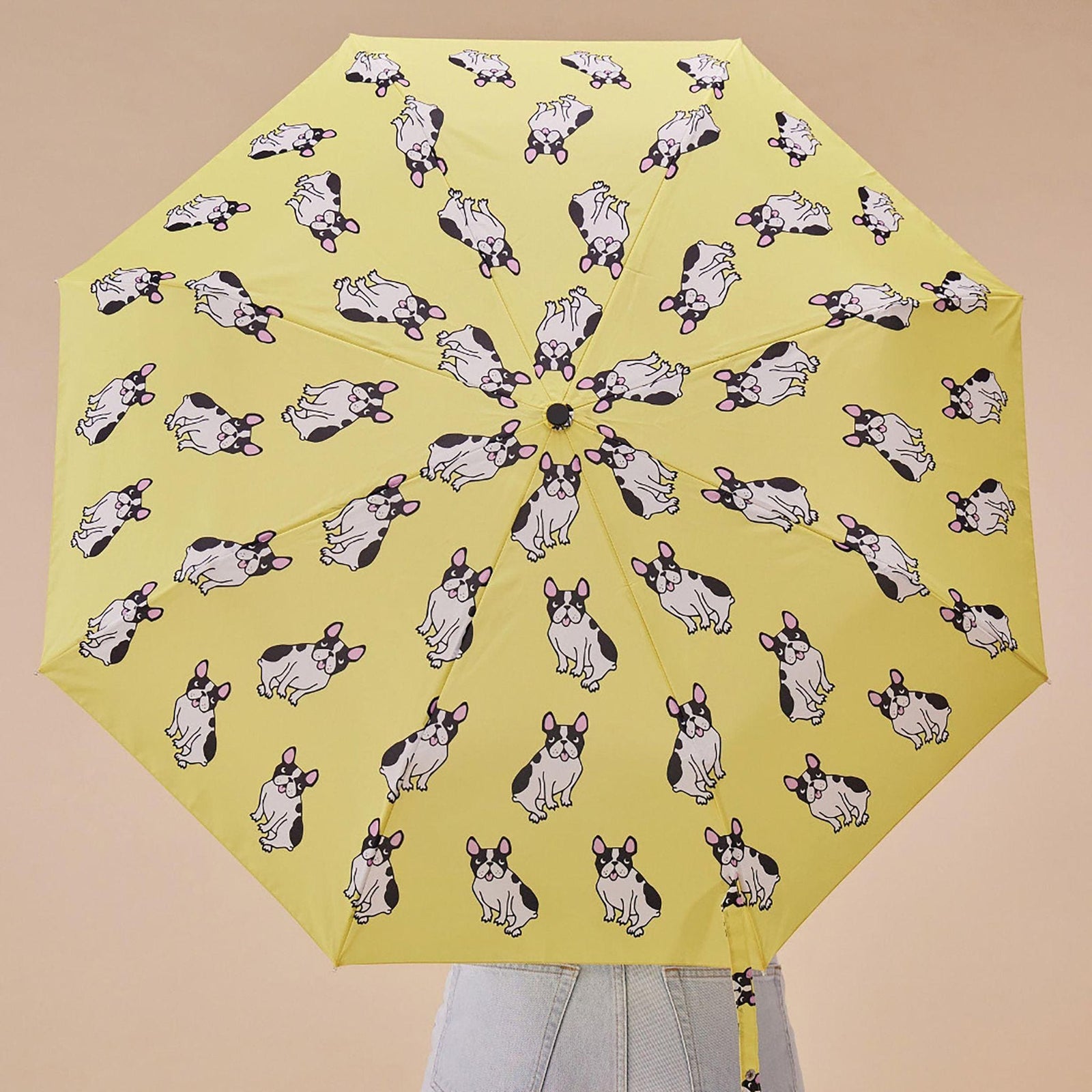 Original Duckhead Coucou Suzette French Bulldog Yellow Compact Duck Umbrella