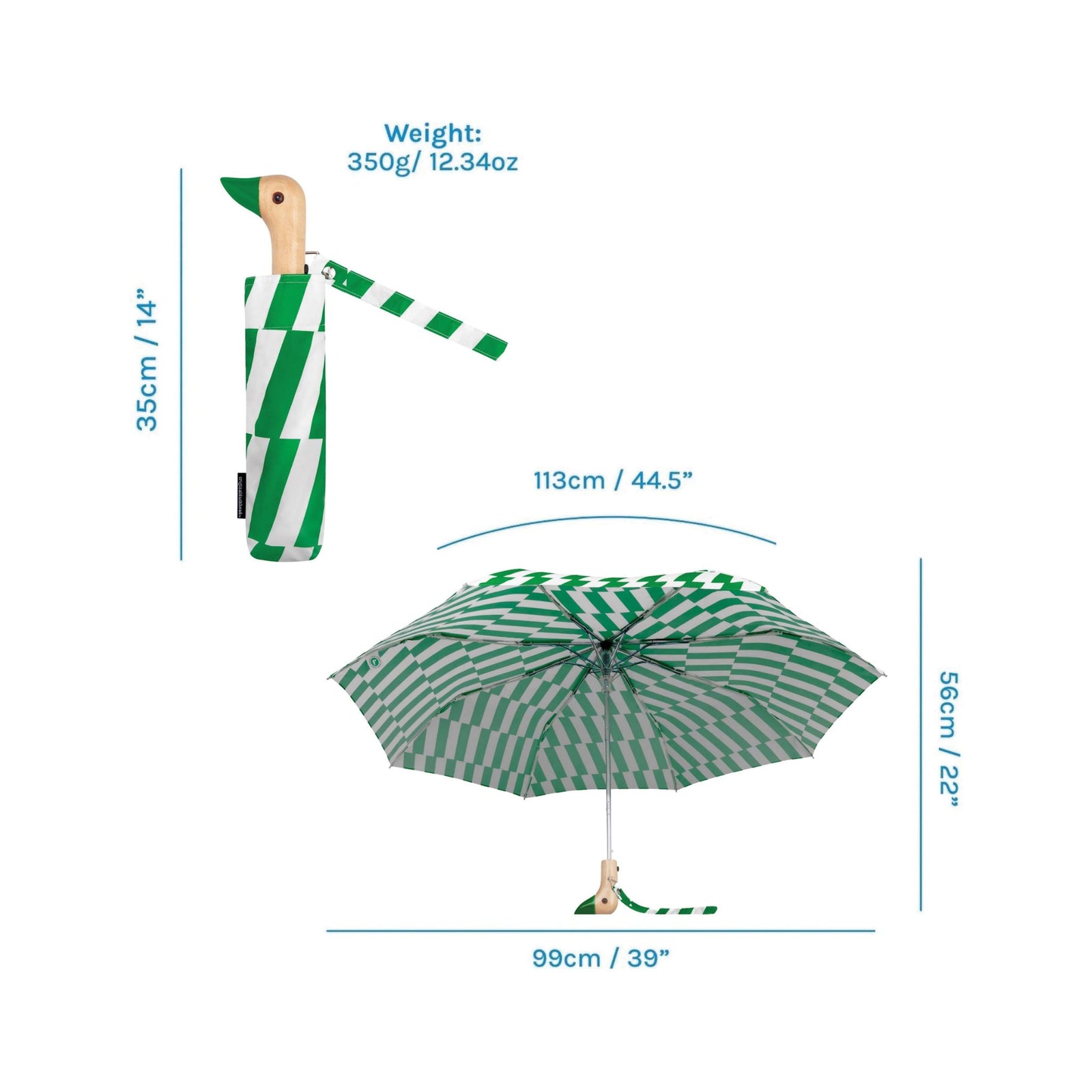 Original Duckhead Kelly Bars Compact Duck Umbrella