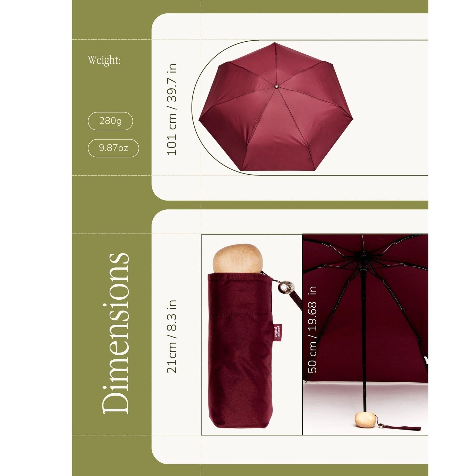Original Duckhead Cherry Ultra Compact Mini Umbrella