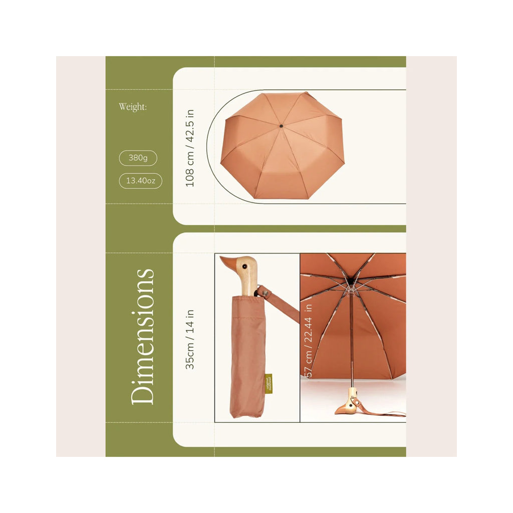 Original Duckhead Mocha Mousse Compact Duck Umbrella