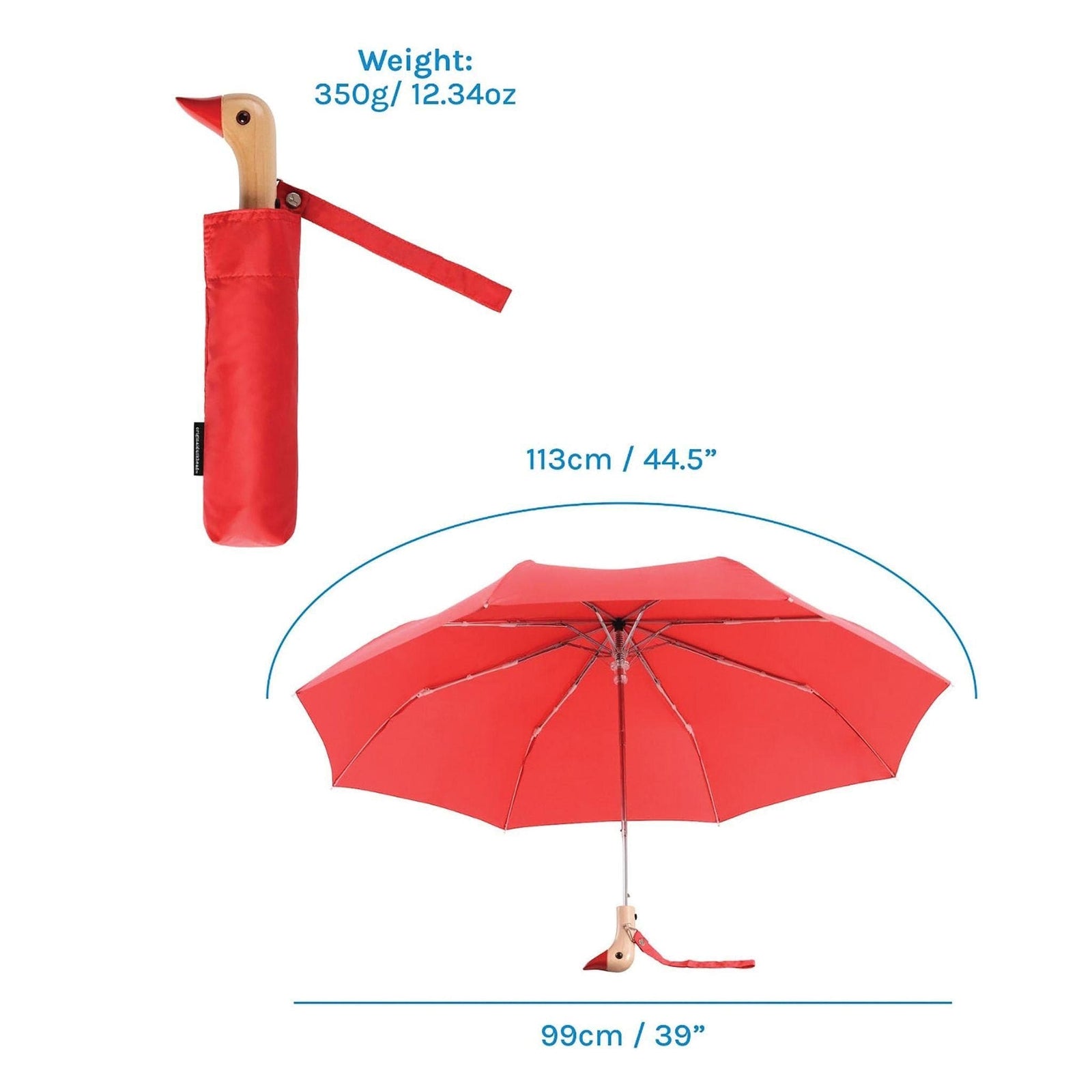 Original Duckhead Tomato Red Compact Duck Umbrella