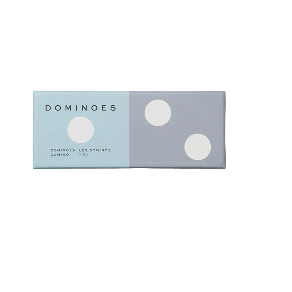 Image of PRINTWORKS Play Domino in blue featuring dominoes-game-set minimalist-design
