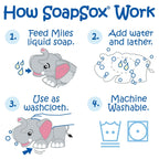 SoapSox Miles the Elephant Bath Toy Sponge