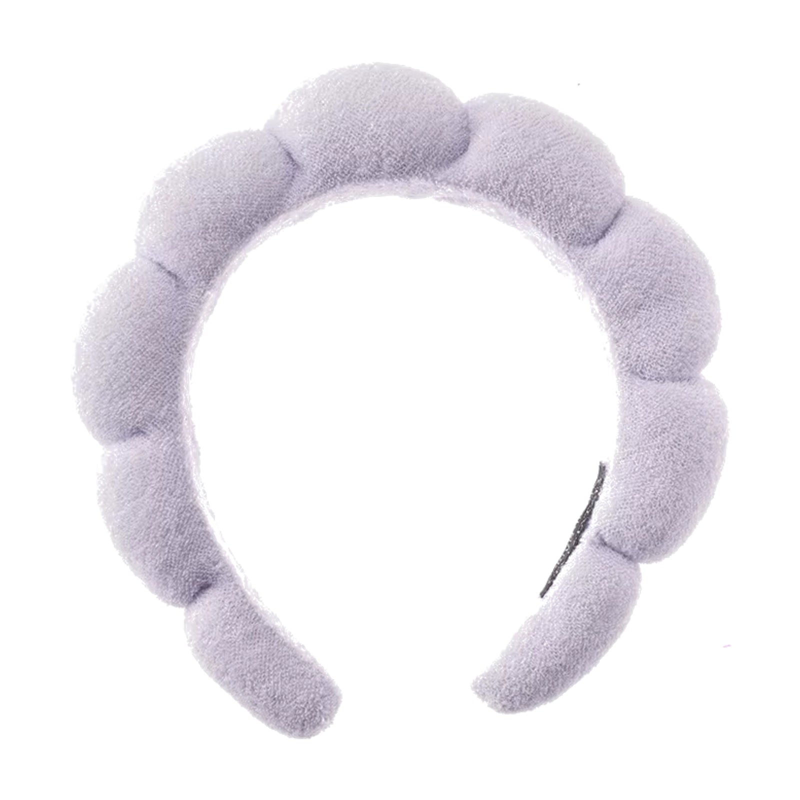 Fluffy lavender headband on a white background